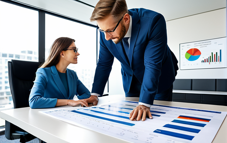 **
"A professional financial consultant advising a startup CEO, in a modern office setting, reviewing a financial chart, fully clothed, appropriate attire, safe for work, perfect anatomy, natural proportions, professional, modest clothing, family-friendly, high quality."
**