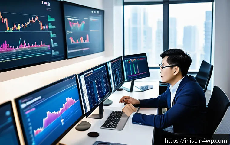 시드 투자 선별을 위한 데이터 활용 방법 - A detailed, professional office setting showing a diverse group of businesspeople analyzing complex ...